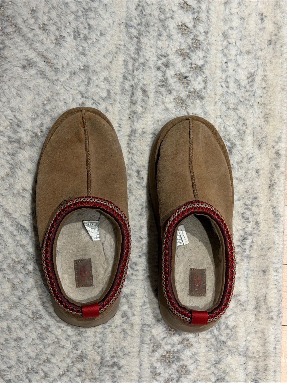 Brown Slip-On Men’s Casual Shoes with Red Trim